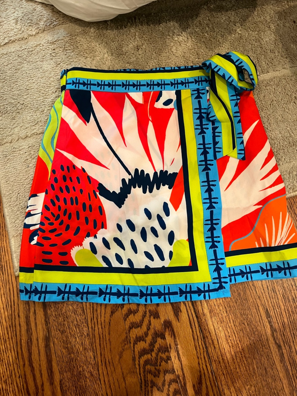 SHEIN Bright Multicolor Tropical Print Mini Skirt - Picture 2 of 6